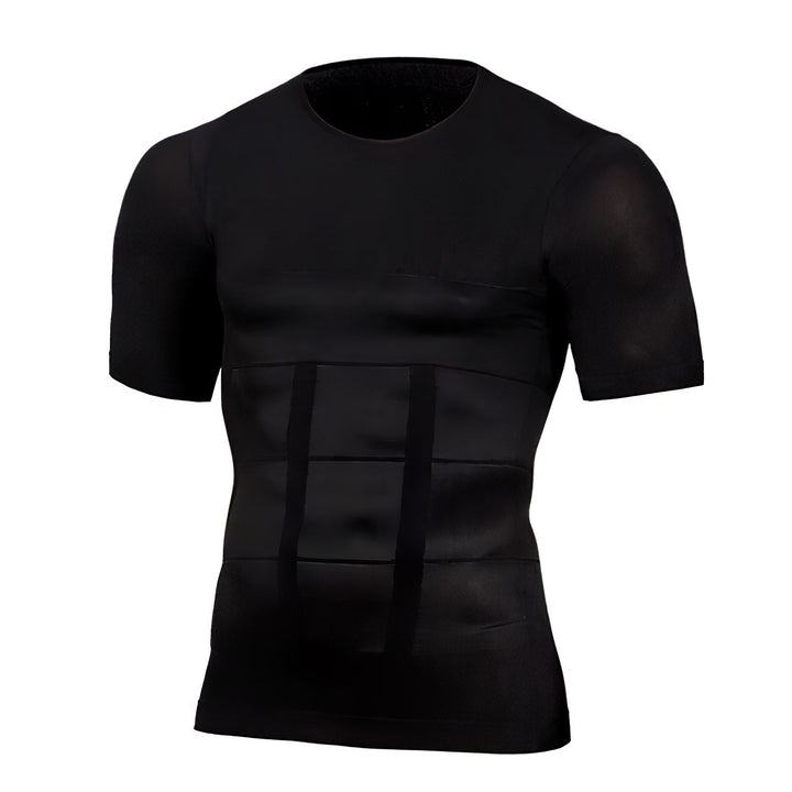 Kompressions-fitness-T-shirt til mænd – åndbar, elastisk, faconformende sporttop