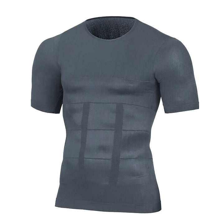 Kompressions-fitness-T-shirt til mænd – åndbar, elastisk, faconformende sporttop