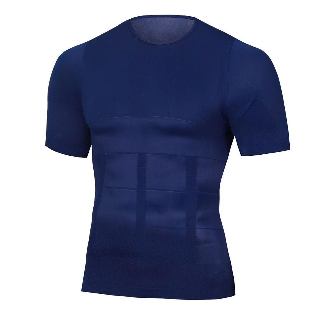 Kompressions-fitness-T-shirt til mænd – åndbar, elastisk, faconformende sporttop