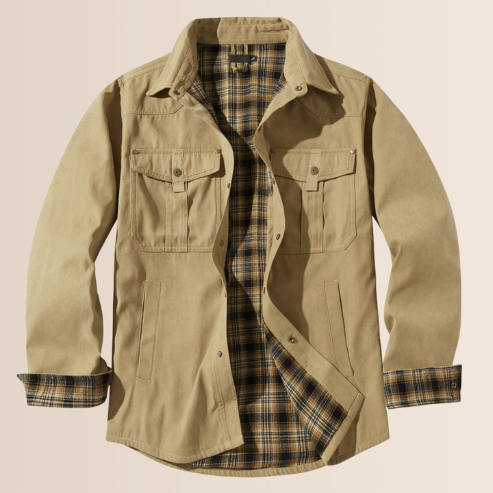 Vintage flannel plaid jakke til mænd