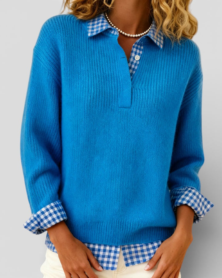 Smart strikket sweater med V-hals