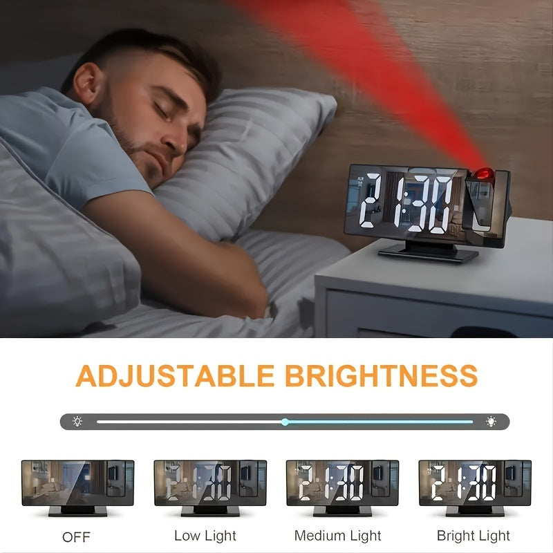 Digitalt projektionsvækkeur – Stort LED-display og multifunktionel alarm