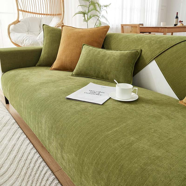 AestheticCover™ | Sofabetræk i chenille med sildebensmønster