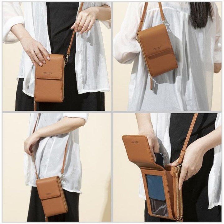Telefontaske med touchscreen og pungfunktion – kompakt crossbody-taske til daglig brug
