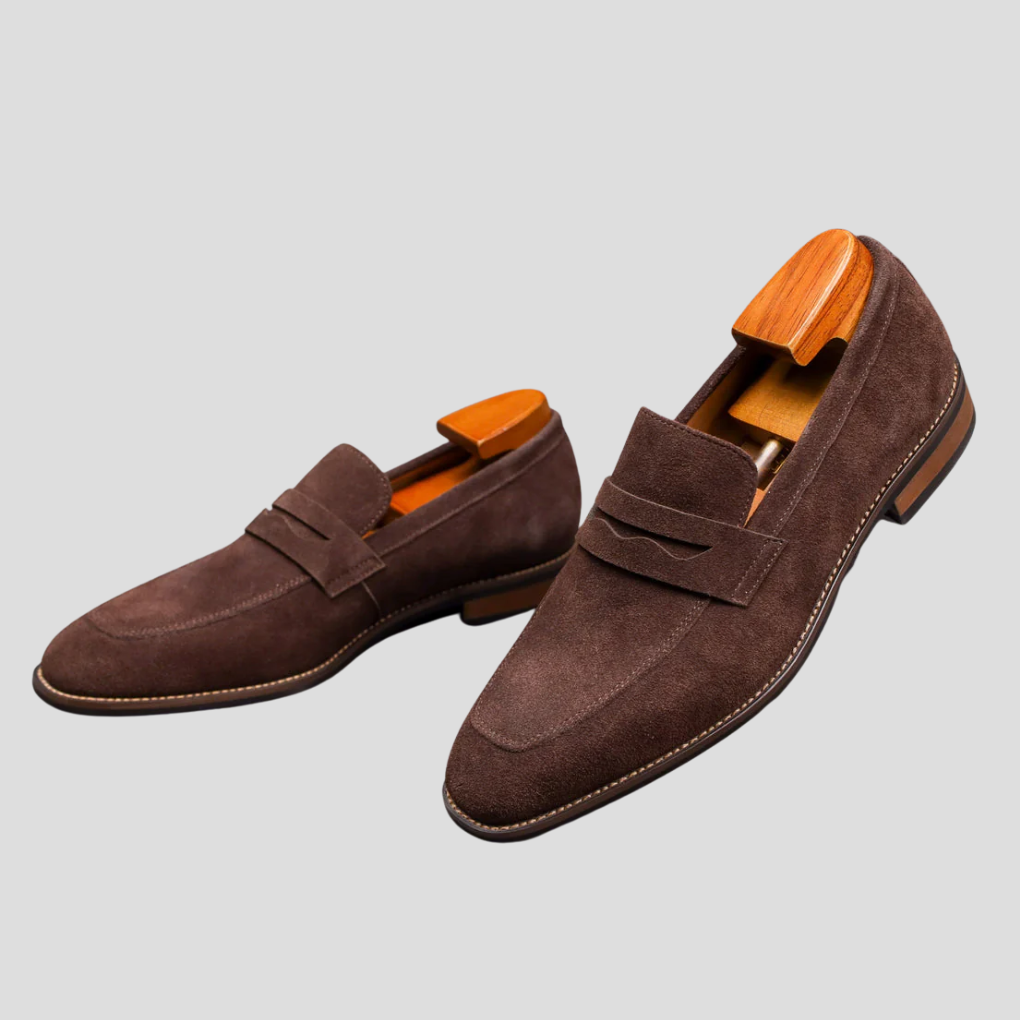 Herre loafers i blødt ruskind