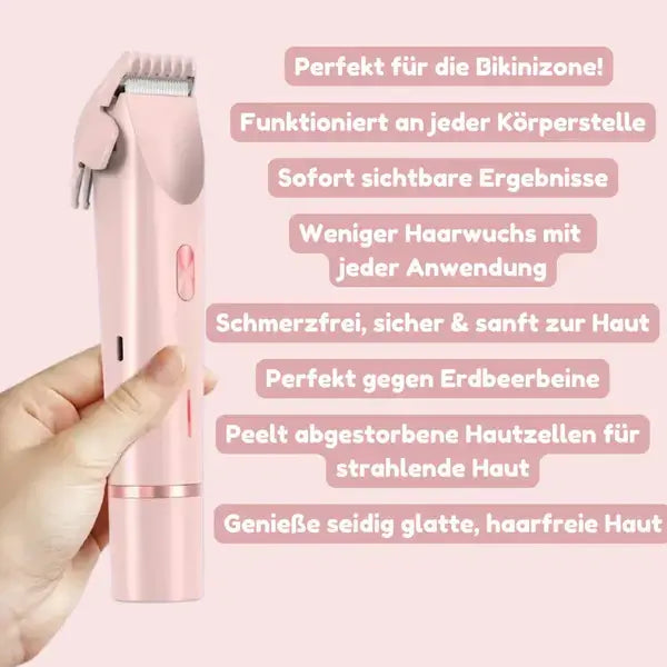 2-i-1 damebarbermaskine til glat, skånsomt plejet hud