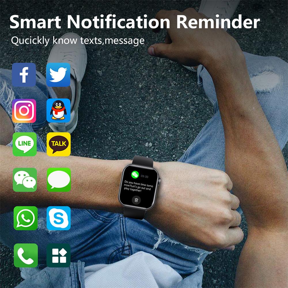 Vandtæt smartwatch med blodtryksmåler, iltmætning og søvnovervågning