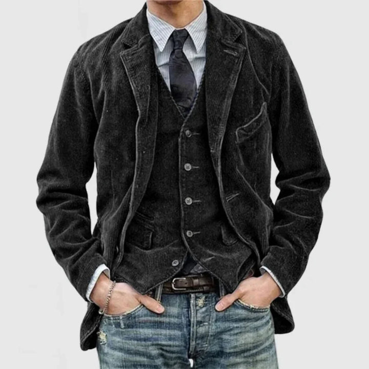 Stilfuldt vintage blazer- og veste-sæt