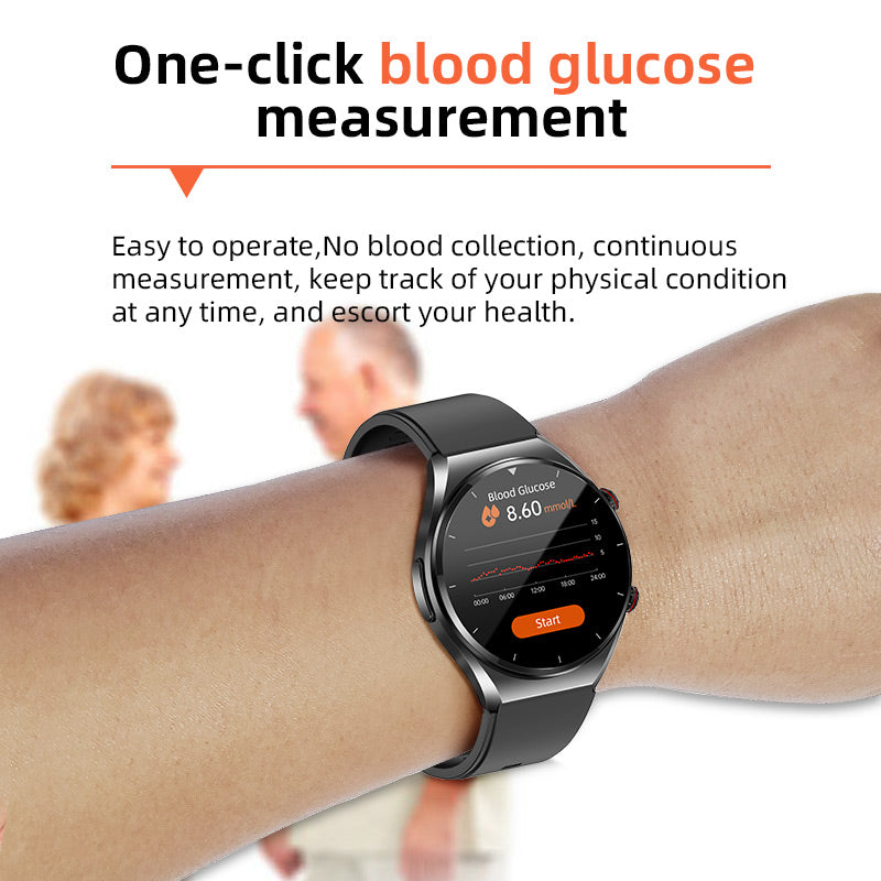 Blodsukkermåling med et klik|Blodsukker Blodtryk EKG|EKG HRV pulsovervågning Smart Health-ur