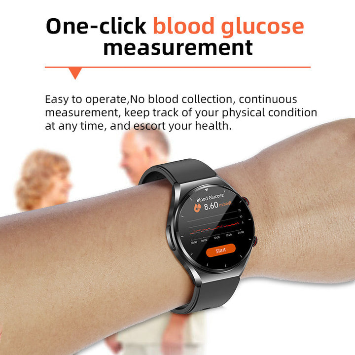 Blodsukkermåling med et klik|Blodsukker Blodtryk EKG|EKG HRV pulsovervågning Smart Health-ur