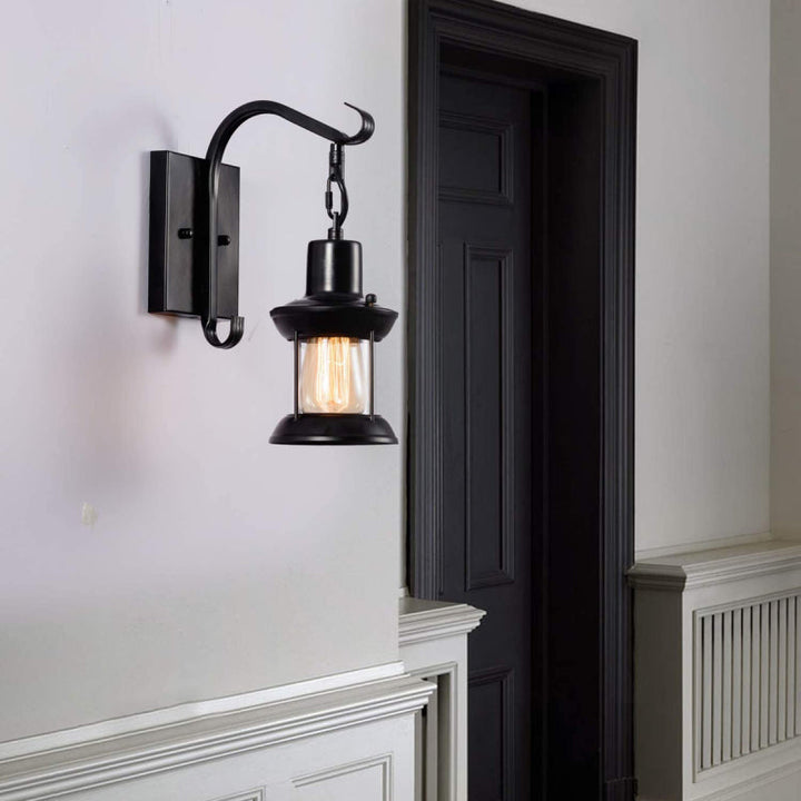 Silva industrielt retro-væglampe sort/bronze interiør i metal/glas