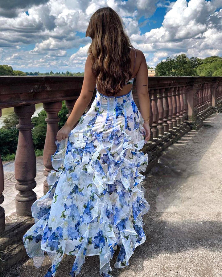 Rynket Blomstret Kjole – Elegant & Legesyg