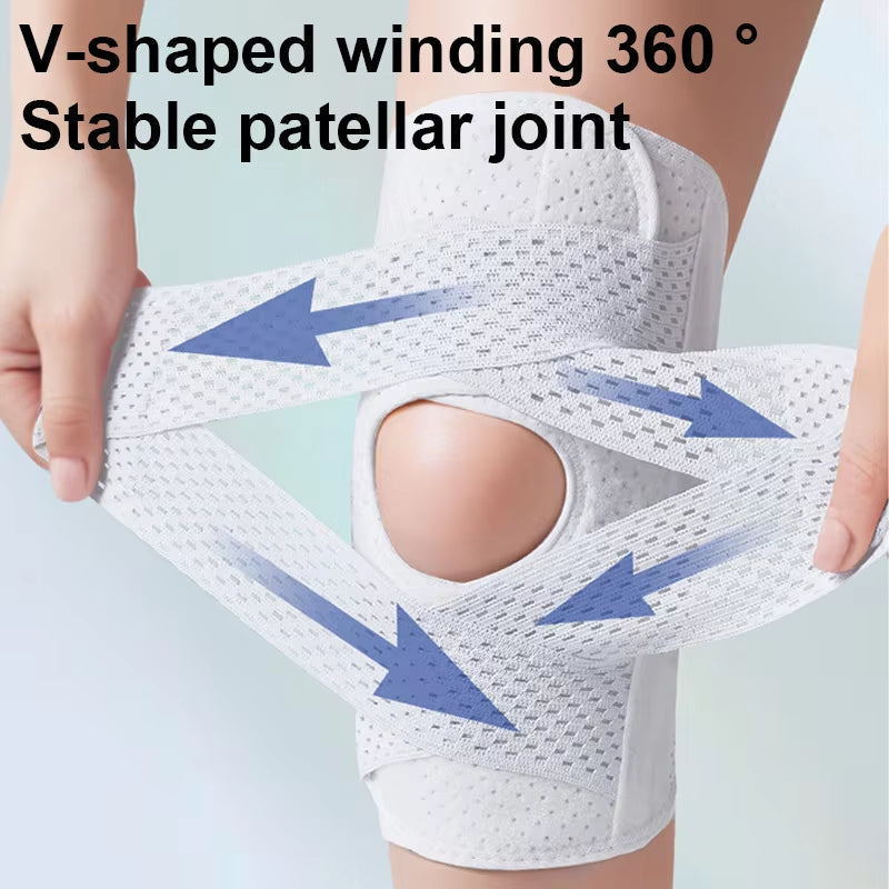 Knæbandage med justerbart kompressionssystem