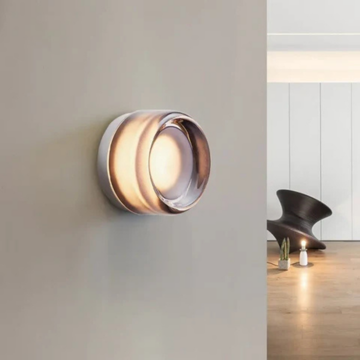 Rundt moderne glasvæglampe LED med 1 lyskilde
