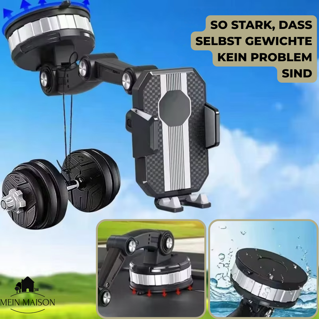 GripTech biltelefonholder | Stærk sugekopgreb | 360° rotation | Betjenes med én hånd