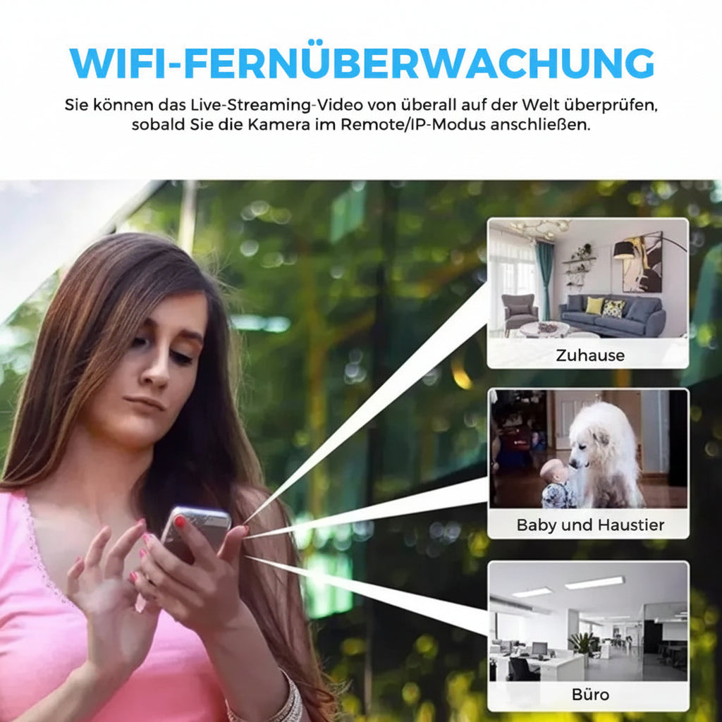 Mini WiFi-overvågningskamera 1080p | Skjult nattesyn | Bevægelsesalarm | Lyd