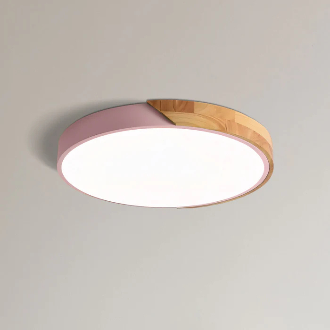 Delos Scandi-loftlampe i træ | Naturlig LED-designlampe