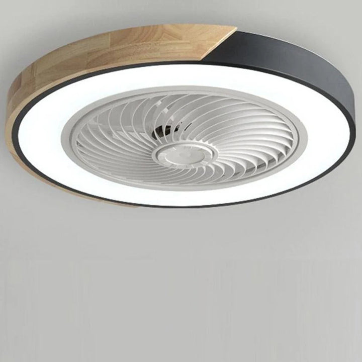Stilren Loftventilator med LED‑lys og Vingeløst Design