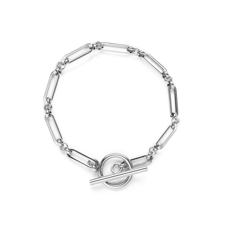 Elegant T-Bar armbånd i hvidguld