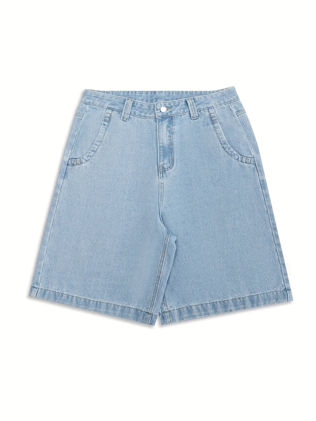 Afslappede bermudashorts i denim – løs pasform med elegant blomsterbroderi