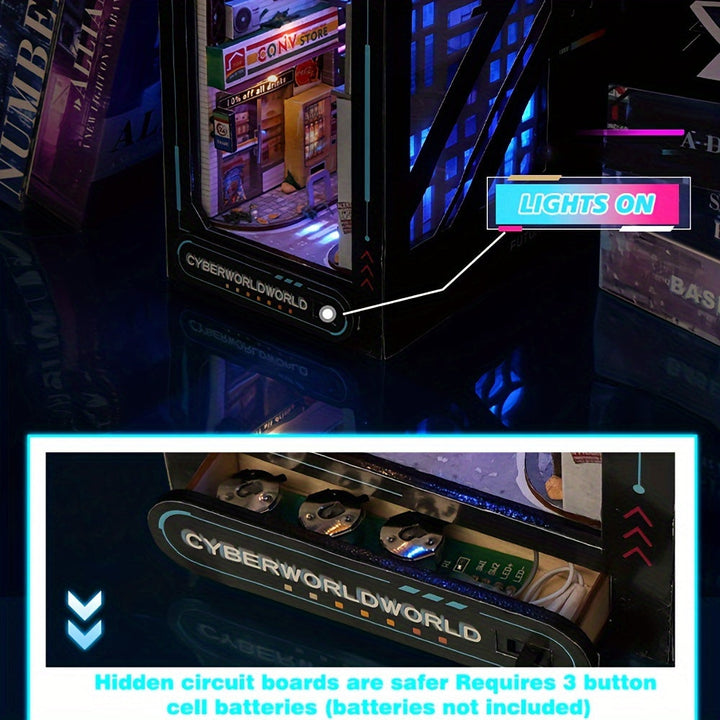 Cyberpunk gør-det-selv-skabskit – 3D-model til boligindretning med belysning