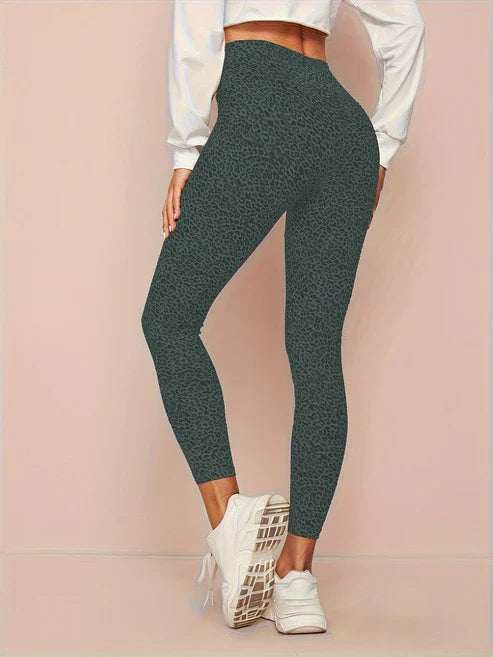 Leopard Print Højtaljede Leggings til Kvinder