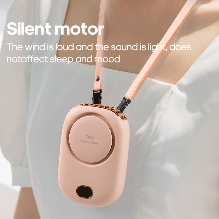 Genopladelig mini halsventilator med USB – Let med justerbare hastigheder