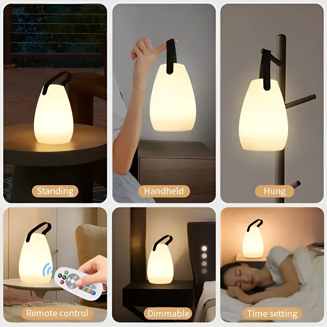 Vandtæt trådløs LED-bordlampe til inde og ude - Lumora