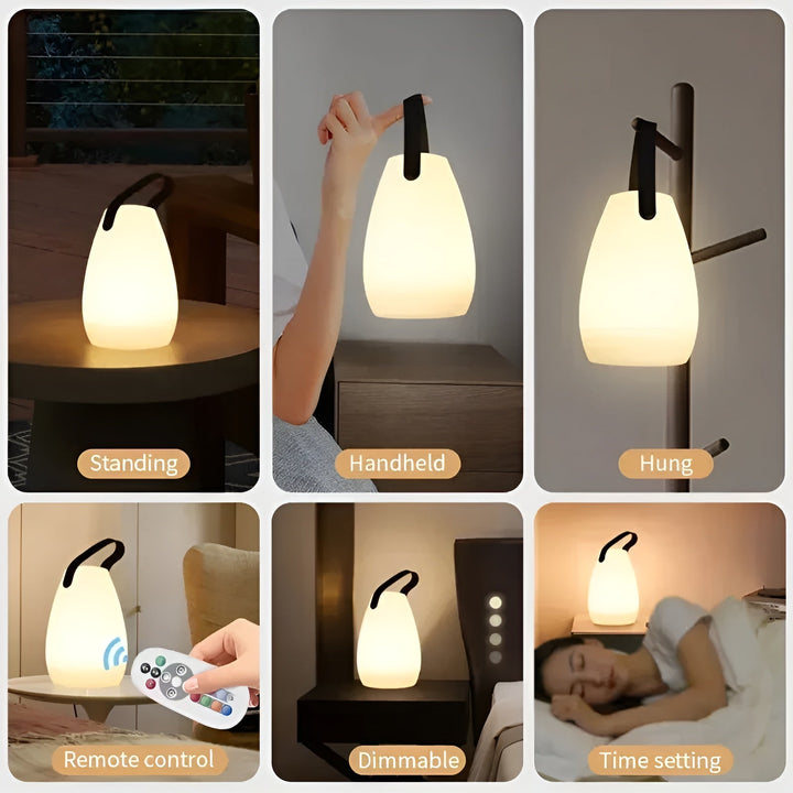 Vandtæt trådløs LED-bordlampe til inde og ude - Lumora