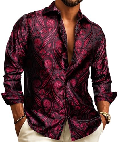 Herreskjorte i paisley-jacquard – langærmet model til bryllupper og aftentøj