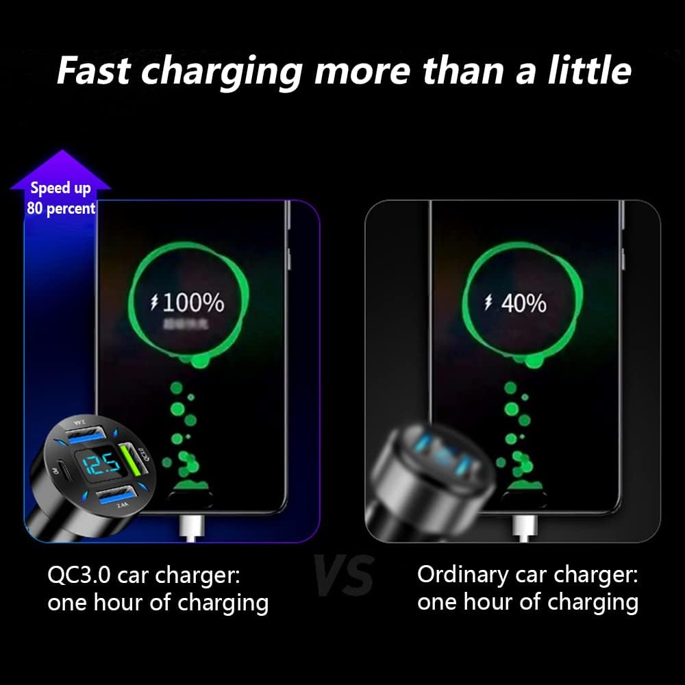 66W super hurtigoplader til bilen med USB PD & QC 3.0 – Universal til 12-24V cigarettænder