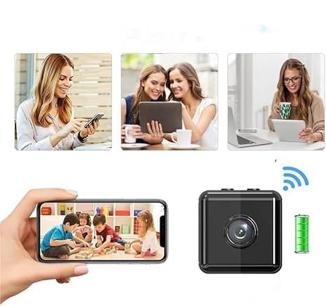 Trådløst 1080P mini-overvågningskamera med WiFi, genopladeligt