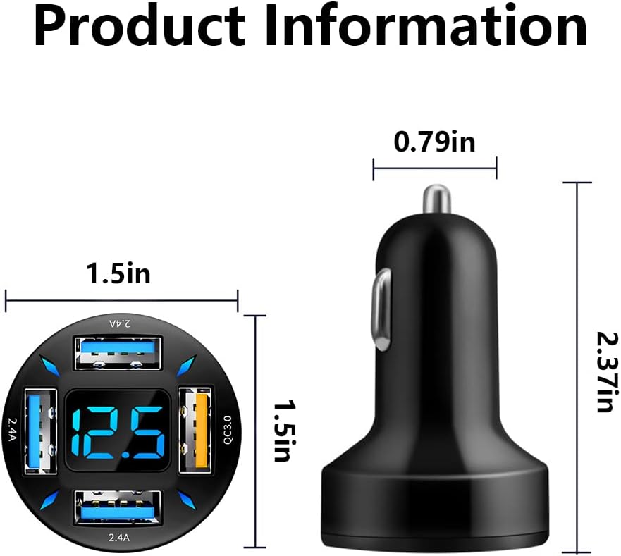 66W super hurtigoplader til bilen med USB PD & QC 3.0 – Universal til 12-24V cigarettænder