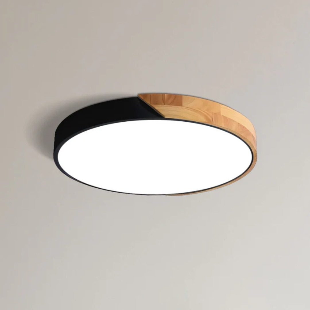 Delos Scandi-loftlampe i træ | Naturlig LED-designlampe