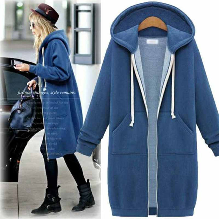 Casual lang cardigan til damer - CozyZip