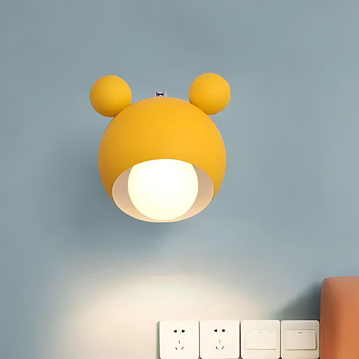 LumiMickey nordisk væglampe | Sød LED-væglampe formet som en mus til en hyggelig børneværelse og legestue.
