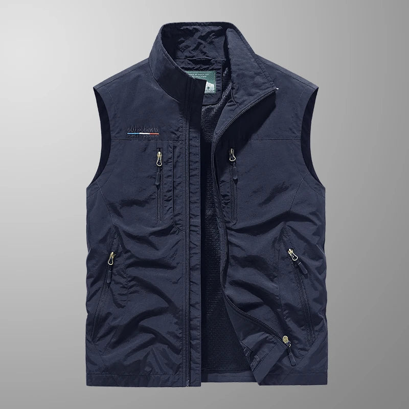 Åndbar Multi-Lomme Vest for Mænd