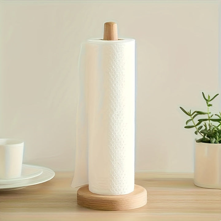 Køkkenrulleholder i bambus med naturlig finish – Elegant og praktisk til køkkenbordet