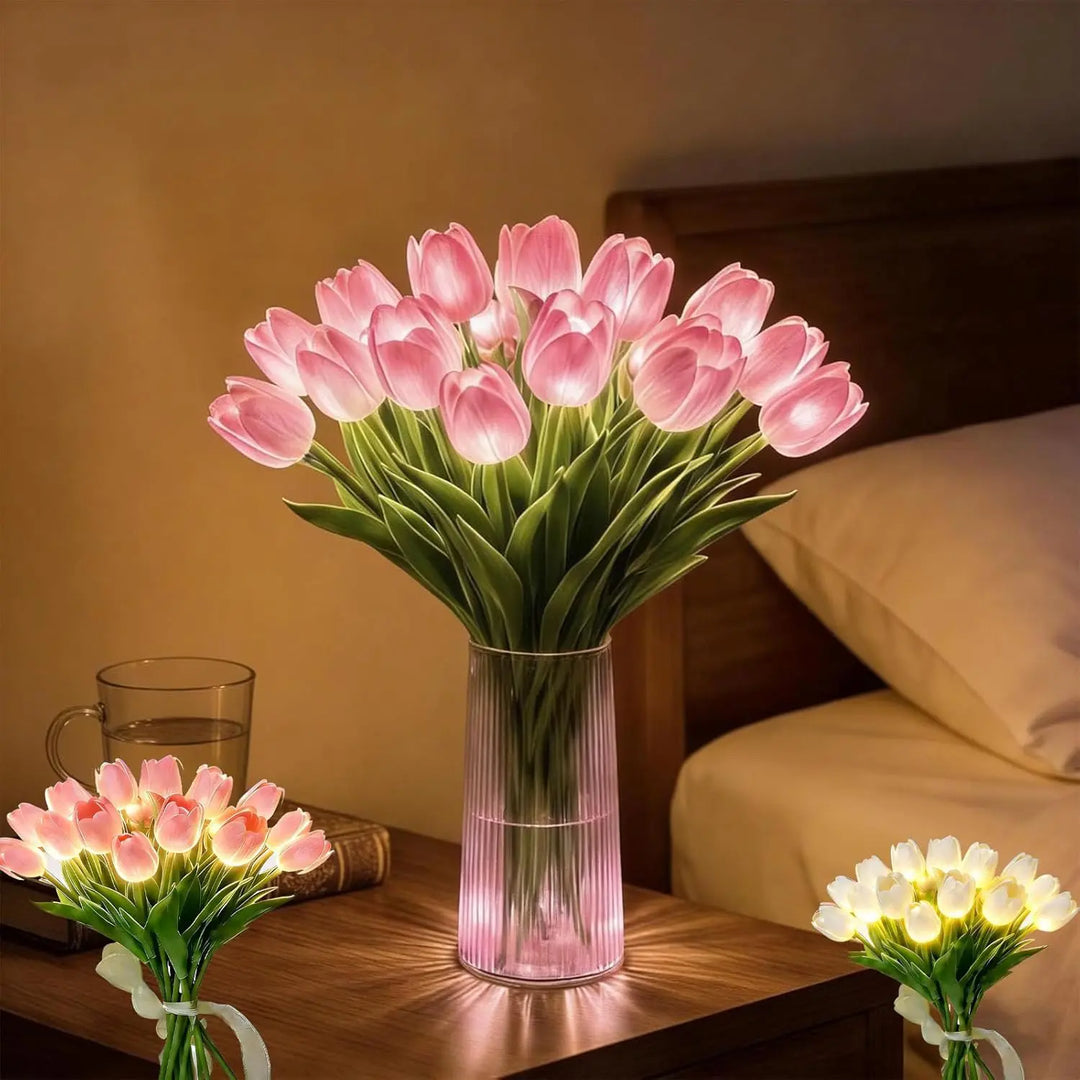 Hyggelig LED-blomsterlampe til varmt, stemningsfuldt lys