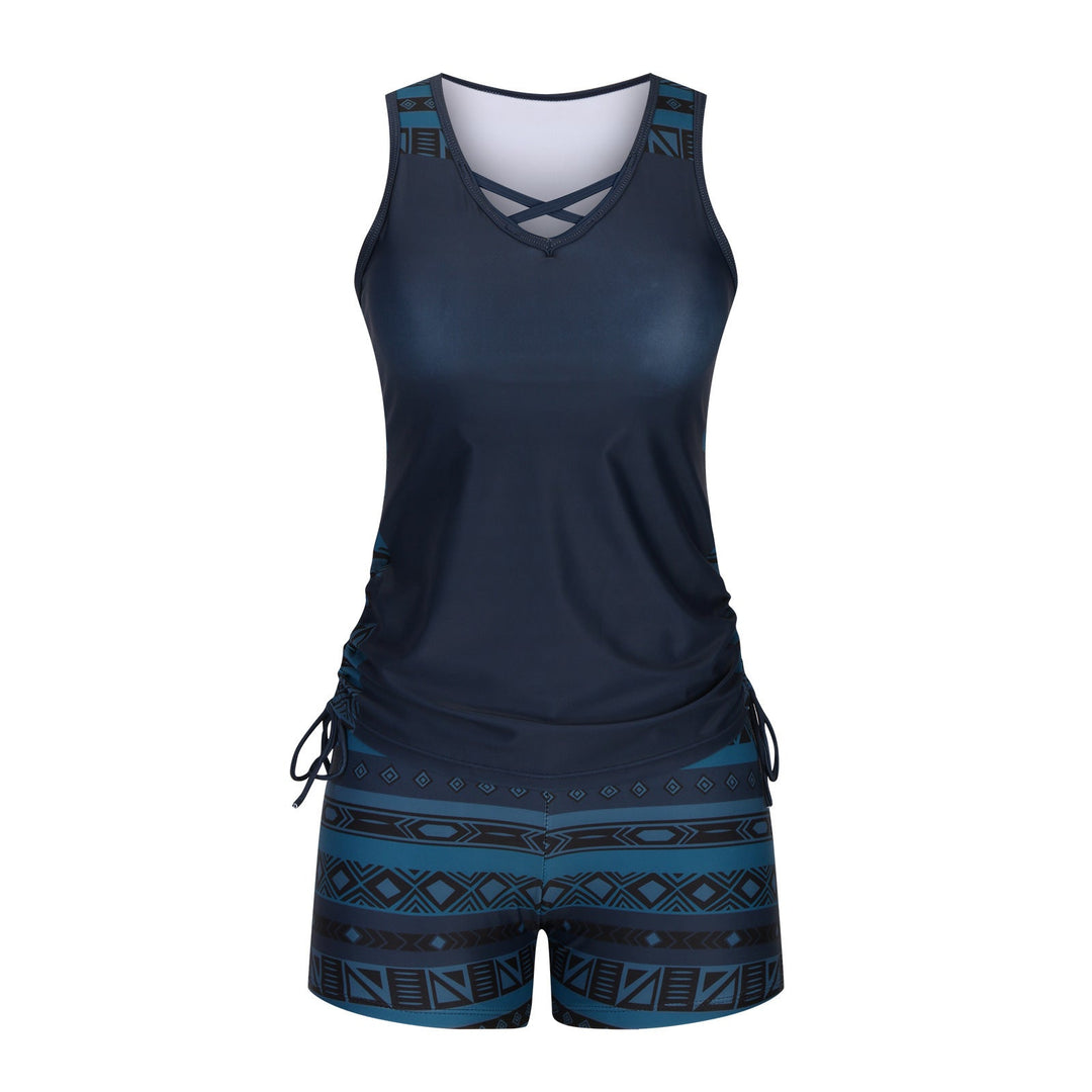European And American Women's Seperated Swimwear High Waist Swimsuit Tied Top