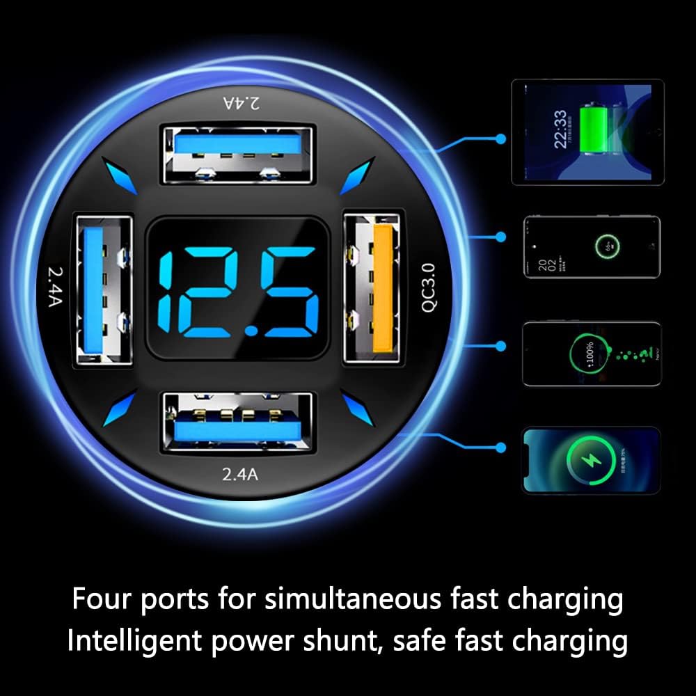 66W super hurtigoplader til bilen med USB PD & QC 3.0 – Universal til 12-24V cigarettænder