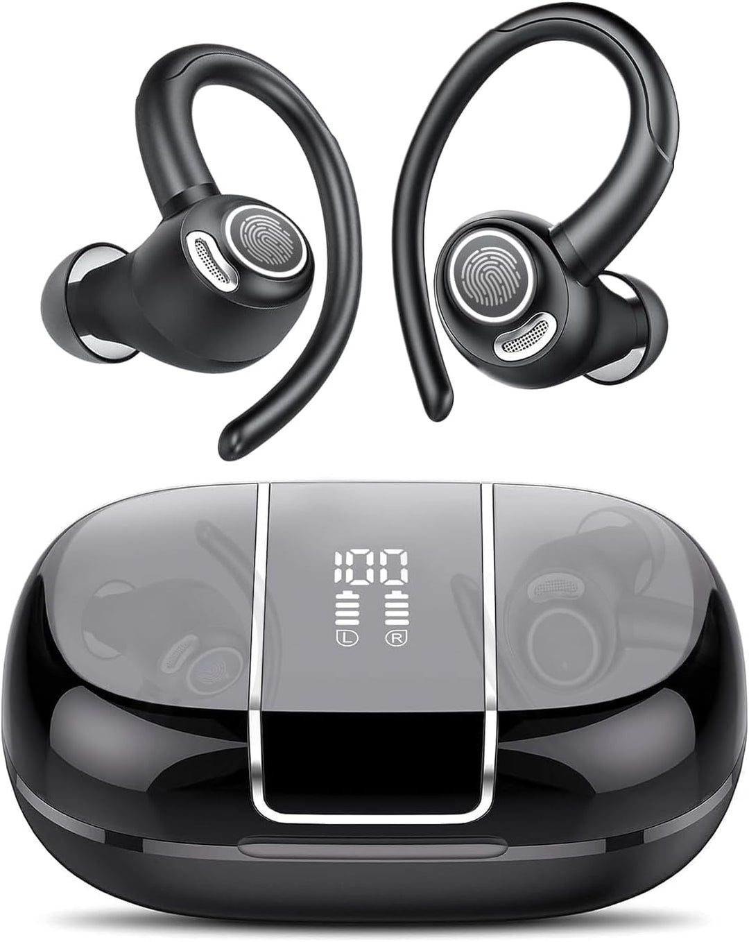 Trådløse Bluetooth 5.3 sportsørepropper med lydisolering og 48 timers spilletid – Zeyora