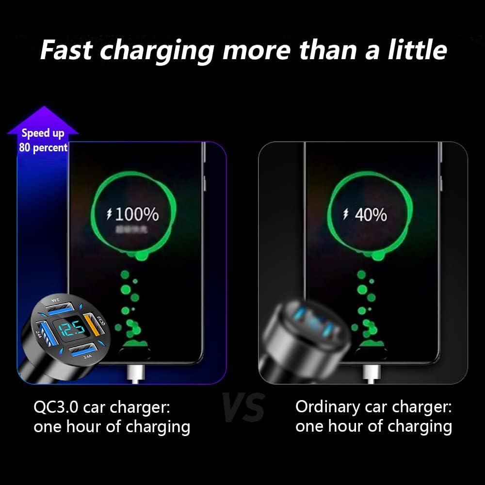 66W super hurtigoplader til bilen med USB PD & QC 3.0 – Universal til 12-24V cigarettænder