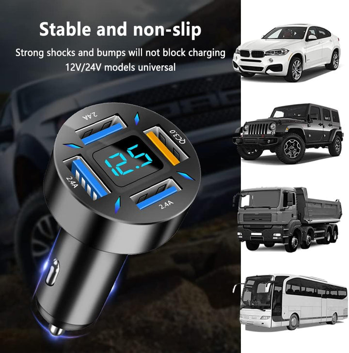 66W super hurtigoplader til bilen med USB PD & QC 3.0 – Universal til 12-24V cigarettænder