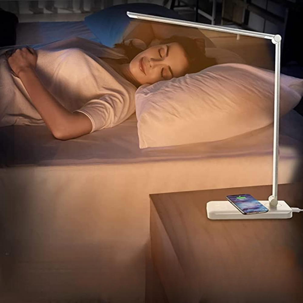 Moderne justerbar LED-bordlampe med USB-opladningsport - BrightEase