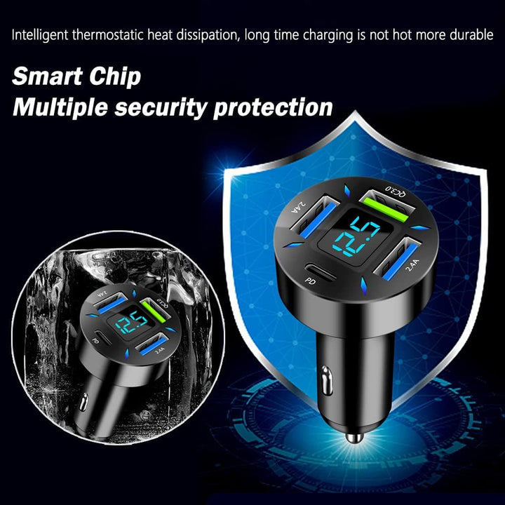 66W super hurtigoplader til bilen med USB PD & QC 3.0 – Universal til 12-24V cigarettænder