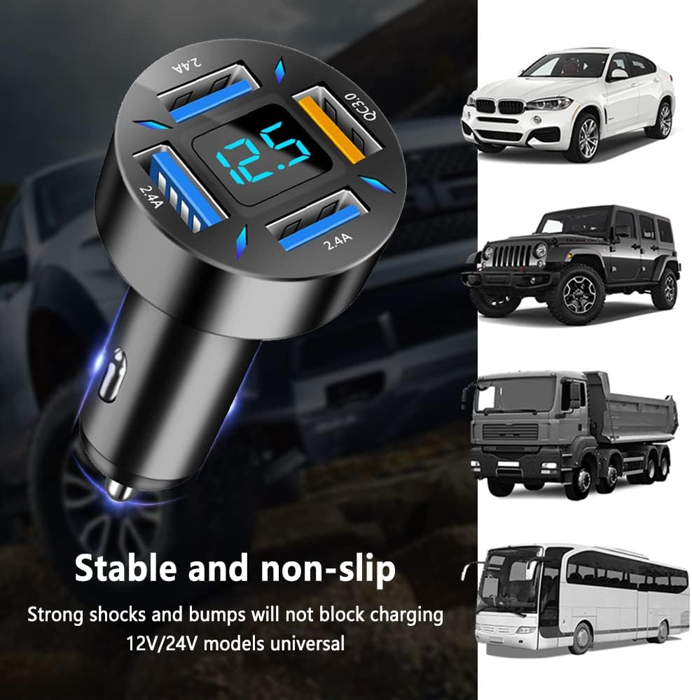 66W super hurtigoplader til bilen med USB PD & QC 3.0 – Universal til 12-24V cigarettænder