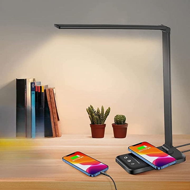 Moderne justerbar LED-bordlampe med USB-opladningsport - BrightEase