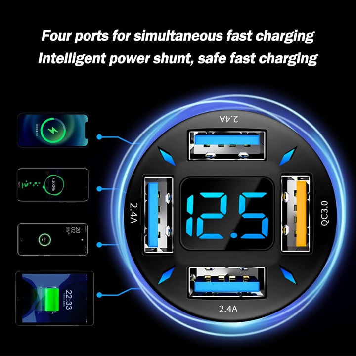 66W super hurtigoplader til bilen med USB PD & QC 3.0 – Universal til 12-24V cigarettænder
