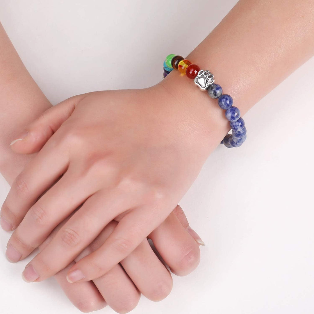Rainbow Bridge Mindearmbånd – 7 Chakra-perler Gave ved Tab af Kæledyr